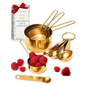 New/Unopened Gold Measuring Cups and Spoons Set for Baking and Cooking